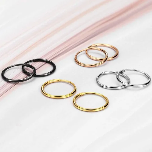Vista 12 de FANSING Aretes de aro para mujer, aretes de aro de cartílago de moda, aretes de acero quirúrgico para hombre