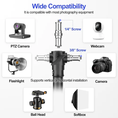 Vista 5 de EMART - Trípode de fotografía resistente de 13 pies para fotografía Air-Cushioned Aluminum Alloy Light Stand with 1/4'' and 3/8'' Screw