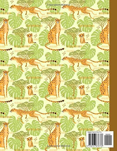 Vista 2 de Cheetah Primary Composition Notebook Handwriting Practice Paper With Dotted Mid Line And Drawing Space For Grades K-2 Cheetah Draw And Write