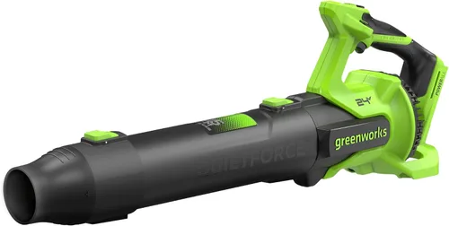 Vista 16 de Greenworks Soplador de hojas axial sin escobillas de 24 V (515 CFM/130 MPH), volumen de aire extremo para hojas húmedas, residuos pesados y limpieza