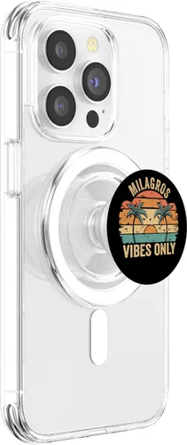 Vista 3 de MILAGROS Vibes Only Cute Retro Girls MILAGROS Name PopSockets MagSafe PopGrip for iPhone