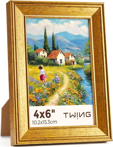 Vista 15 de TWING Marcos de 4 x 4, marcos de fotos cuadrados negros con paspartú y marco de mesa horizontal/vertical para decoración de pared de galería, regalo