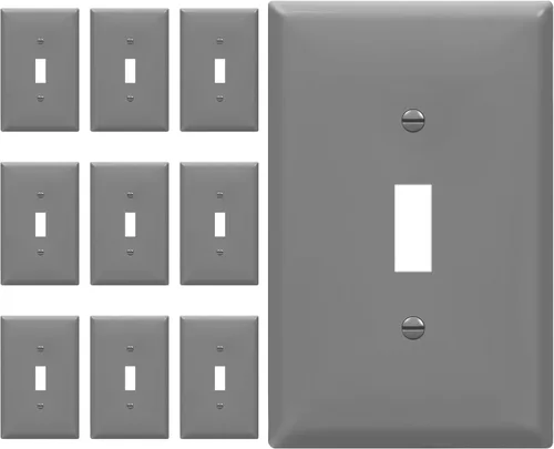 Vista 25 de ENERLITES - Placa de pared para interruptor de luz, acabado brillante, tamaño mediano, hueco para un interruptor de 4.88 x 3.11 pulgadas