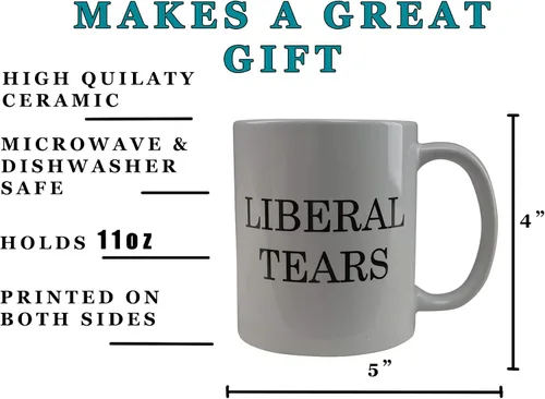 Vista 3 de Rogue River Tactical Taza de café divertida y novedosa, taza política de lágrimas liberales, gran idea de regalo para republicanos o conservadores