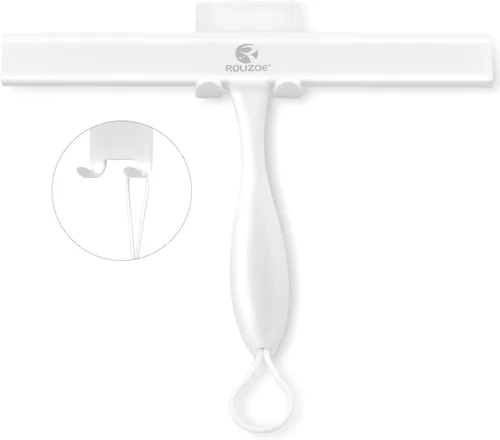 Vista 7 de Escobilla de ducha para puertas de ducha con mango llamativo, escobilla de ducha de silicona antioxidante de 11 pulgadas para puerta de cristal