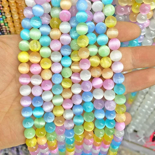 Vista 57 de 4MM 88 piezas de cuentas sueltas de piedra natural verde turquesa africana para hacer pulseras y collares de bricolaje