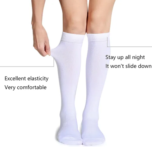 Vista 2 de Leotruny 3 pares de calcetines de algodón opacos hasta la rodilla para mujer