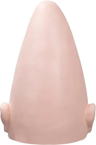 Vista 2 de Cabeza gruesa de piel calva alienígena sin pelo falso cráneo en forma de huevo peluca gorra de disfraces disfraz sombrero de cosplay para hombres
