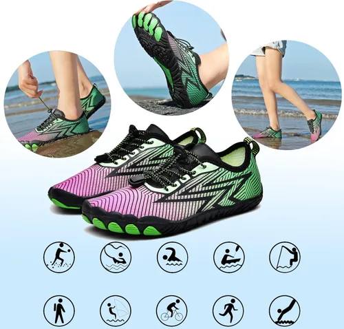 Vista 6 de Chaoslook Zapatos de agua para hombres y mujeres, deportes de secado rápido, zapatos acuáticos para natación, playa, descalzos, para senderismo