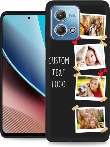 Vista 52 de Funda personalizada para Motorola Moto G Stylus 2020 con nombre de foto, texto y foto, GStylus personalizado -20 funda suave y fina (negro) de 6.4