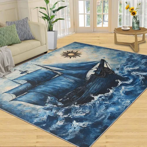 Vista 12 de Girl Horse Rugs for Bedroom, Horse Area Rug, Animal Rugs for Living Room, Indoor Non-Slip Rug, Machine Washable Carpet for Front Entrance Floor