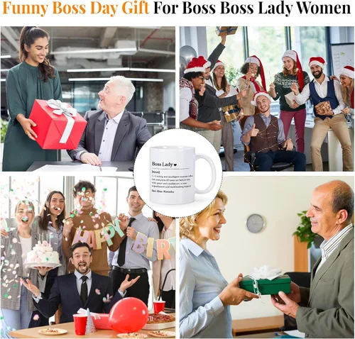Vista 7 de Regalos para mujer jefa, regalos divertidos de oficina, taza de café con nombre personalizado, regalo para el día de la jefa, regalo inspirador