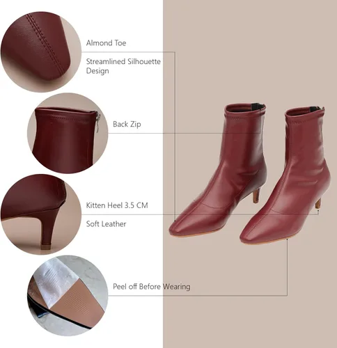 Vista 4 de CParavano Botines para mujer Botas de tacón alto Botines de tobillo para mujer Botas de tacón para mujer Botines para mujer Botas puntiagudas