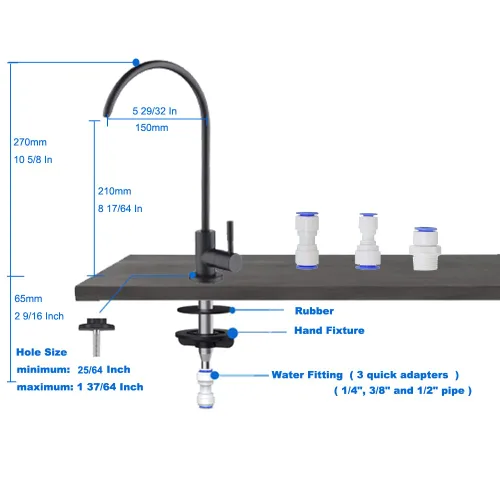 Vista 5 de Grifo purificador de agua potable de níquel cepillado, grifo de agua filtrada para cocina, grifo de bebidas de acero inoxidable Sus304 para debajo