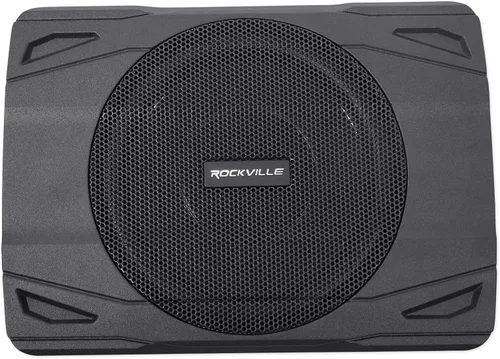 Vista 3 de Rockville SS8P Paquete: Subwoofer de 8 pulgadas, 400 W, delgado, bajo el asiento, para coche/camión, alimentado activamente, Kit de instalación