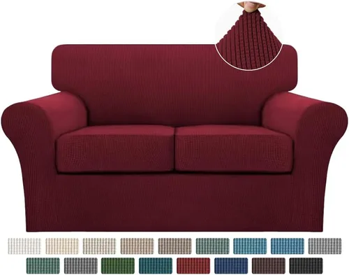 Vista 103 de Turquoize 2 fundas para sillas de sala de estar, funda de sofá con fundas de cojín individuales, funda de muebles para sillas (silla, beige biscotti)