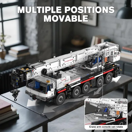 Vista 6 de Mould King Juegos de construcción de grúas de construcción, modelo de vehículo de construcción programable 17075 APP, kits de construcción de grúas