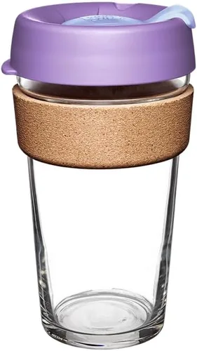 Vista 11 de KeepCup Brew Cork - Taza de café reutilizable de vidrio templado y corcho natural, M 12 oz/340 ml - Negro