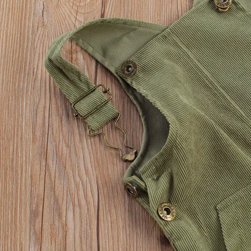 Vista 4 de Overol con peto para niños pequeños, pantalones con tirantes sólidos, pantalones con tirantes delgados, pantalones con tirantes delgados, overol