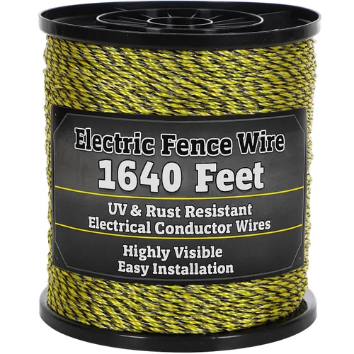 Vista 8 de Houseables Alambre eléctrico para cerca, valla de alambre caliente, valla eléctrica, valla de ganado, cuerda de alambre eléctrico para pollo