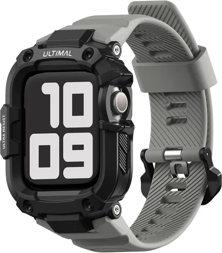 Vista 18 de ULTIMAL Correa resistente compatible con Apple Watch Band de 1.614 pulgadas, 1.575 pulgadas, SE3 SE2 SE Series 9/8/7/6/5/4 con funda, correa a