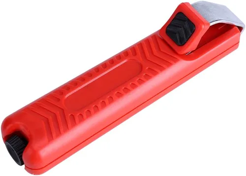 Vista 9 de Herramienta de pelado de cables, profundidad de corte ajustable, pelacables duros, mini cuchillo rojo, cortador de alicates, herramienta