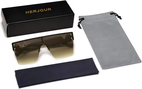 Vista 20 de Allarallvr Gafas de sol cuadradas de gran tamaño para mujeres hombres vintage de moda clásica gafas de sol de sol para mujer AR82087
