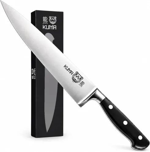 Vista 12 de KUMA Cuchillo de chef multiusos (juego de 3) – Cuchillo de chef afilado fuera de la caja – Cuchillo de chef de 8 pulgadas para tallar, cortar