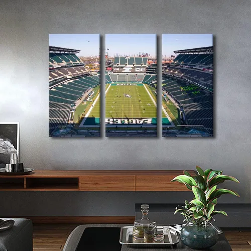 Vista 2 de Lincoln - Lienzo decorativo para pared, diseño de campo financiero de Filadelfia, paisaje de estadio de fútbol de Filadelfia, decoración de pared
