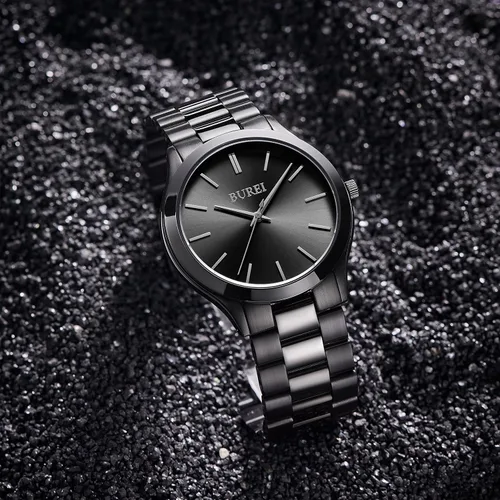 Vista 3 de BUREI Men Watches Gifts for Men Fashion Stainless Steel Analog Quartz Waterproof Watches for Mens