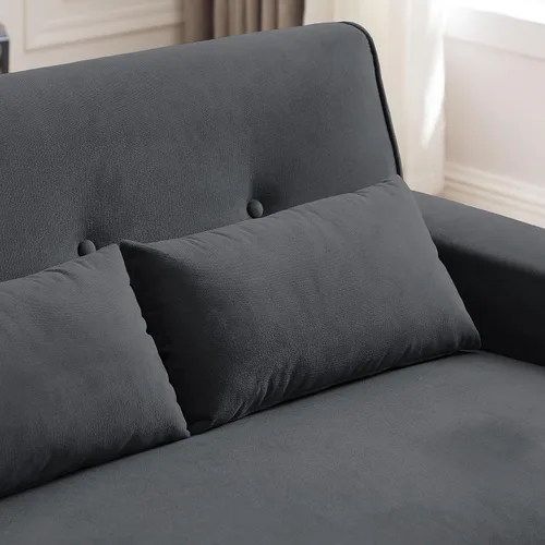 Vista 6 de Sofá Loveseat de 48", Sofá de Amor de 2 Plazas Moderno de Mediados de Siglo, Sofás Pequeños para Sala de Estar, Dormitorio, Apartamento, 2 Almohadas
