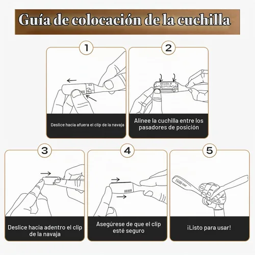 Vista 9 de Facón - Maquinilla de afeitar recta para hombre, kit profesional de afeitar de borde recto con 100 cuchillas, afeitadora barbero japonesa de acero