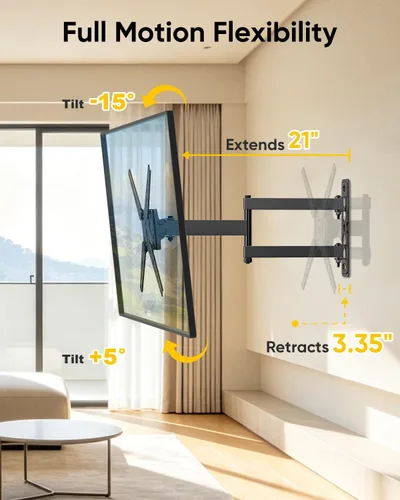 Vista 4 de FORGING MOUNT Soporte de pared esquinero para TV de movimiento completo