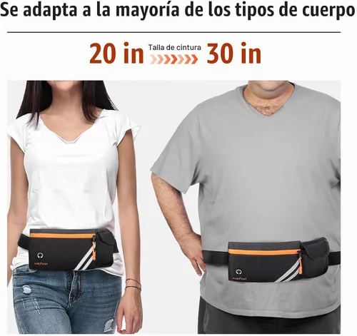 Vista 6 de Cinturón para correr con soporte para botella de agua: bolsa desmontable para botellas, cinturón delgado para correr, gran capacidad, sin rebote