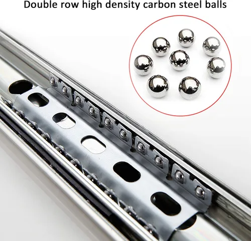 Vista 4 de 1 par de corredores de cajón de cierre suave industrial resistente, rodamientos de bolas silenciosos con extensión completa, rodamiento de carga