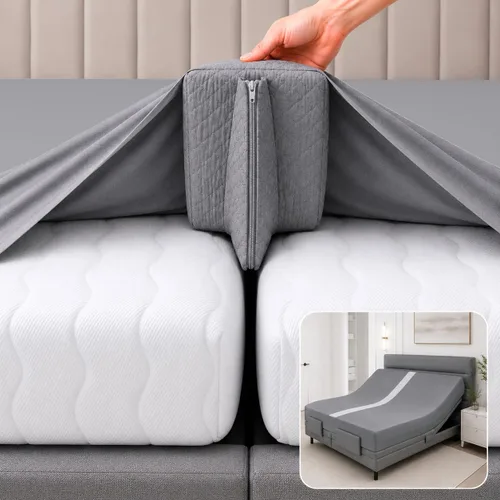 Vista 9 de Kit Convertidor de Puente de Cama de 25 cm Extra Ancho de Individual a King - Relleno de Hueco de King Dividido para Cama Ajustable - Conector