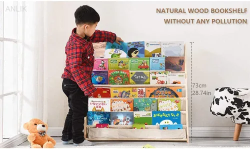 Vista 9 de Sling - Estantería para libros para niños, color beige natural (beige, ancho: 29.5 in)