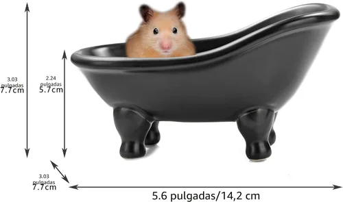 Vista 5 de 1 pieza de 5.6 pulgadas de cerámica negra mini jabonera pequeña maceta organizador de maquillaje contenedor Hamster bañera (negro)