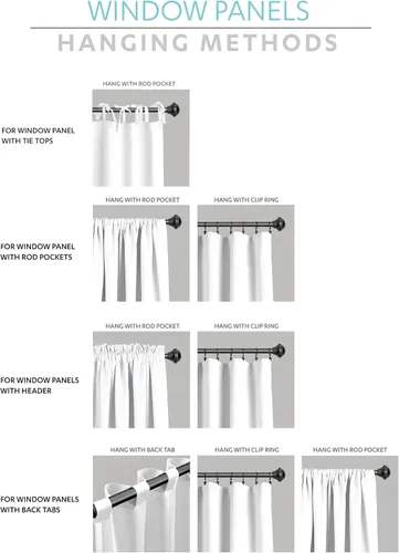 Vista 4 de Lush Decor Panel de cortina de lino con volantes (panel individual), 84 pulgadas de largo x 54 pulgadas de ancho, gris claro