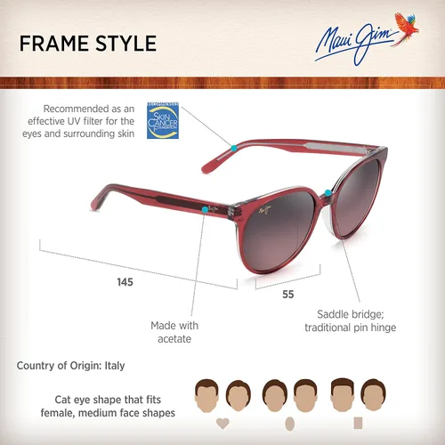 Vista 6 de Maui Jim Women's Mehana WPatented Polarizedplus2 Lenses Lifestyle Sunglasses