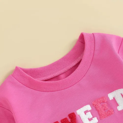 Vista 242 de Traje de San Valentín para bebé, niña, niño, traje de San Valentín, sudadera de manga larga con estampado de corazón