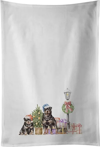 Vista 48 de Caroline's Treasures CK8100WTKT - Juego de 2 toallas de cocina con diseño de bulldog francés con diseño de país de las maravillas navideñas