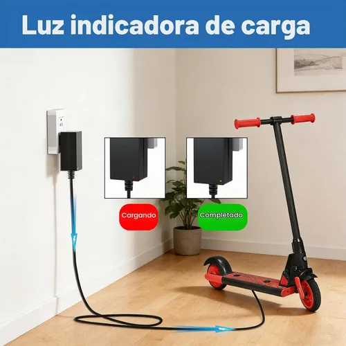 Vista 5 de Cargador de 29.4V para Hoverboard Gotrax compatible con Gotrax GKS Lumios/Plus/Pro/Edge/Nova/Glide 24V y 25.2V Baterías Cable adaptador de corriente