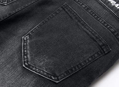 Vista 9 de TMMMT Jeans ajustados de ajuste recto lavado de moda para hombre