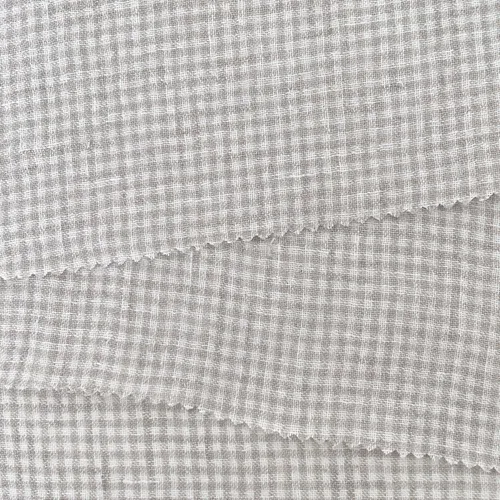 Vista 7 de Tela de lino Seersucker Gingham Check 7328 7329 Beige
