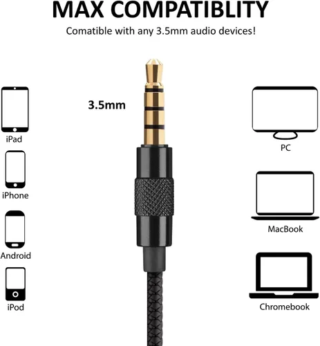 Vista 5 de LUDOS SPECTA - Auriculares intraurales con cable, auriculares con micrófono para llamadas claras, aislamiento de ruido, para iPhone, iPad, Samsung