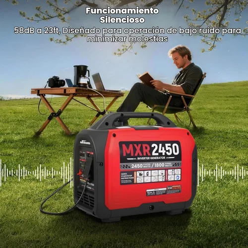 Vista 4 de maXpeedingrods 2450 Watt Portable Inverter Generator for Camping, Home