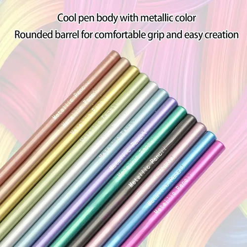 Vista 3 de Lápices de colores, 24 colores pintados a mano, lápices de dibujo, lápices de bocetos para manualidades, pintura, bocetos, diseño, álbumes