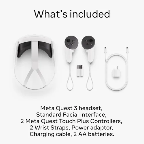 Vista 3 de Meta Quest 3 512GB Breakthrough Mixed Reality Powerful Performance Asgards Wrath 2 and Meta Quest+ Bundle