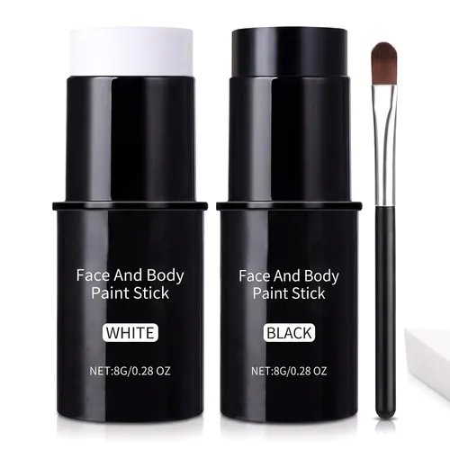Vista 2 de White Face Body Paint Stick, Halloween Face Paint Grease Cream Mime Stick